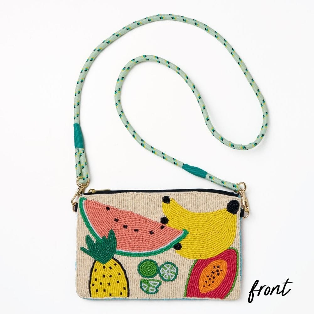 Leila Mixed Fruit Seed Bead Clutch With Strap | INK+ALLOY