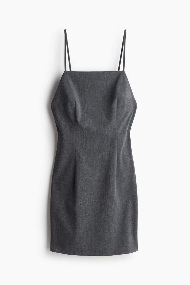 H & M - Robe à bretelles fines avec dos décolleté - Gris | H&M (FR, IT, ES, PT, BE)