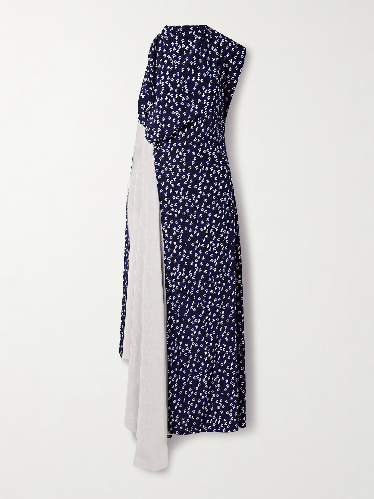 Proenza Schouler - Devyn Asymmetric Draped Floral-print Poplin Maxi Dress - Blue | NET-A-PORTER (US)