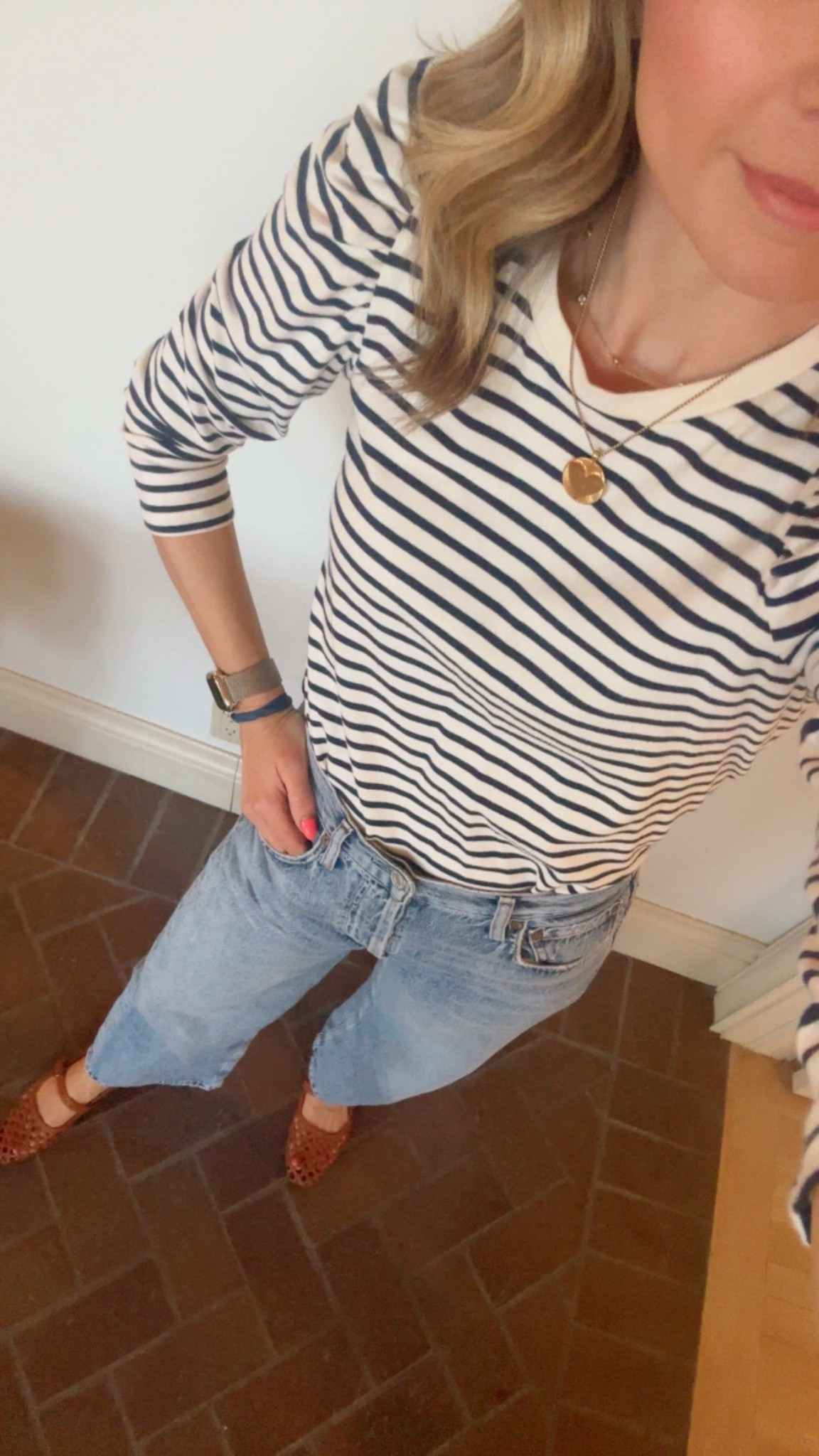Ootd. I have this top in 3 colors and the short sleeve version! Great casual stripe top from Tuckernuck 