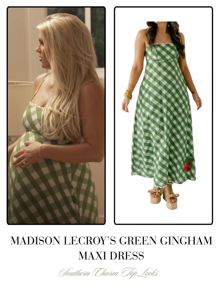 Madison LeCroy’s Green Gingham Maxi Dresss