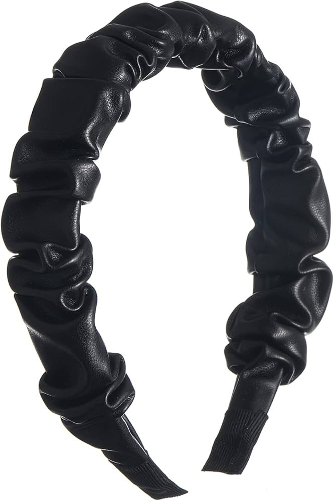 RACHEL ROY Leather Headbands for Women | PU Leather Black Handmade Outdoor Jeweled Hair Band for ... | Amazon (US)