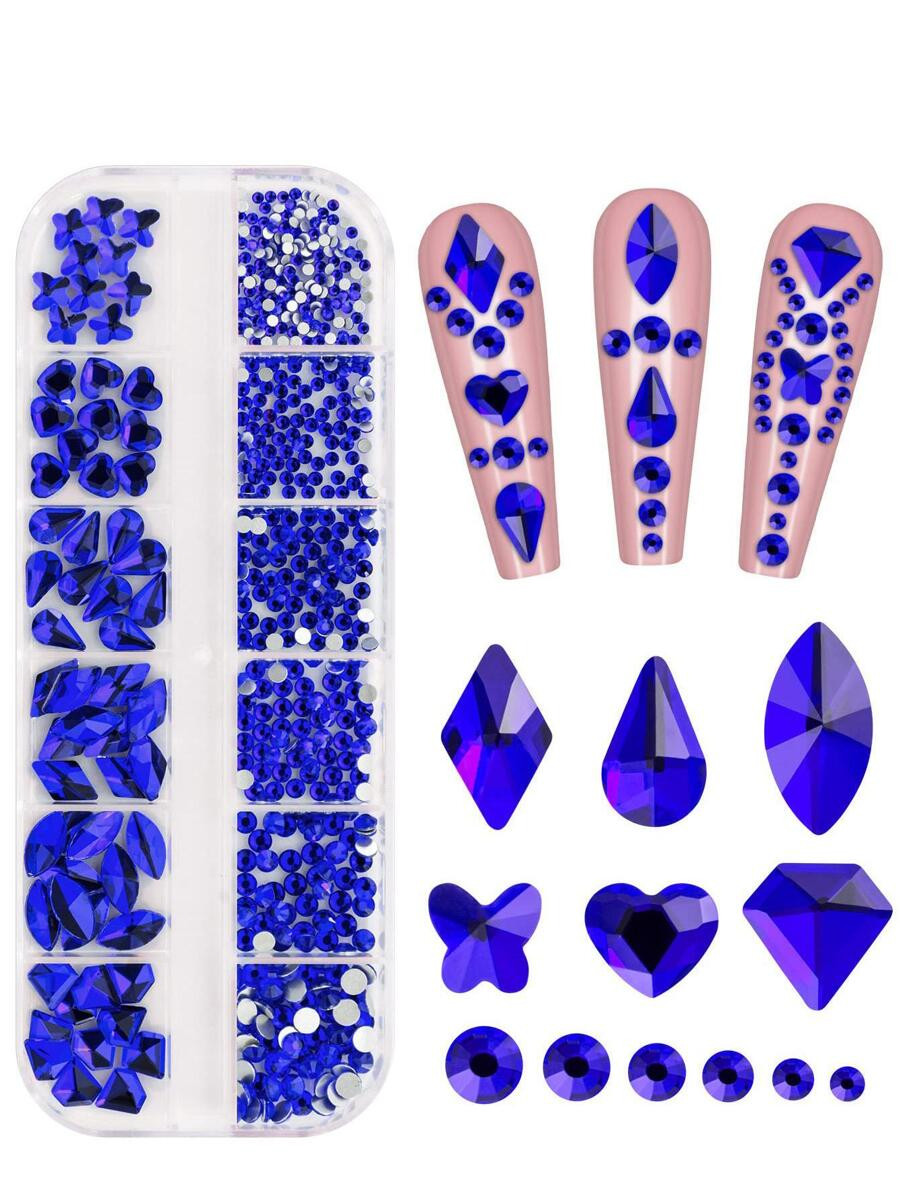 Crystal AB Nail Rhinestones 1 Box 12 Shapes Rhinestones For Nails,Nail Art Rhinestone Beads Flatb... | SHEIN