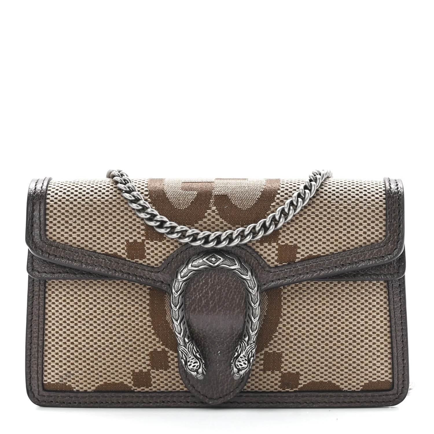 Monogram Jumbo GG Textured Dollar Calfskin Super Mini Dionysus Shoulder Bag Camel Ebony New Acero | FASHIONPHILE (US)