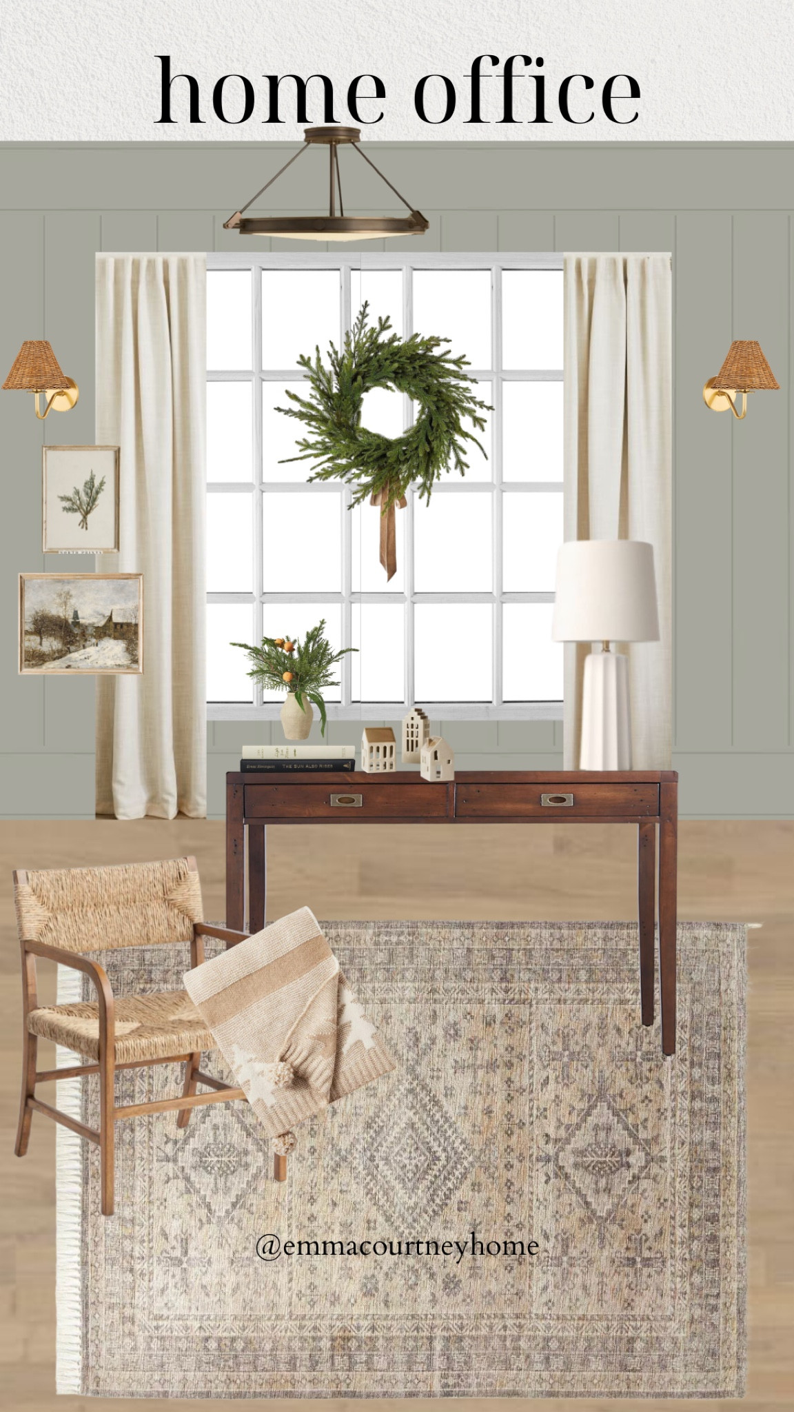 Home office decor and mood board with holiday and Christmas decor from target to make it feel cozy and festive! 

#LTKstyletip #LTKhome #LTKHoliday