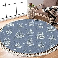 Round Fringe Shag Rug Baby Nursery Kids Bedroom Carpet For Playroom | Amazon (US)