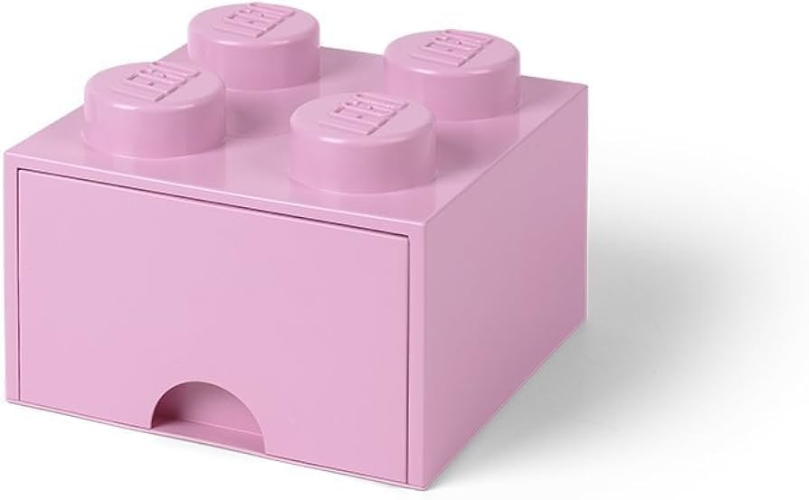 Room Copenhagen LEGO Brick Drawer, 4 Knobs, 1 Drawer, Stackable Storage Box, Light Pink | Amazon (US)
