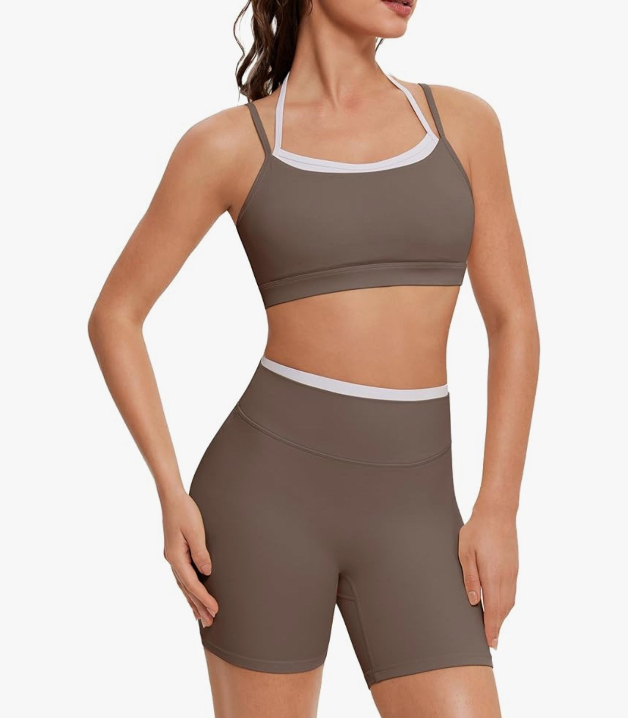 Amazon 🔥
Workout Sets for Women Cute Doubel Layer Open Back Sports Bras Gym Shorts Outfits