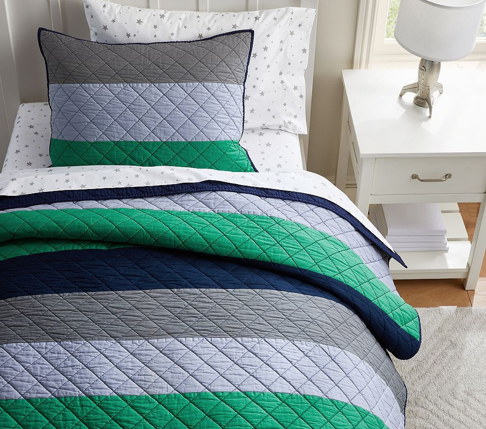 Block Stripe Quilt &amp; Shams | Pottery Barn Kids