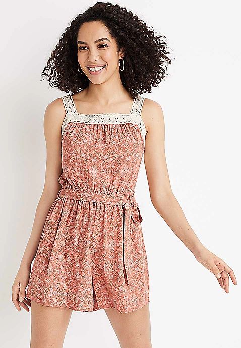 Crochet Trim Romper | Maurices