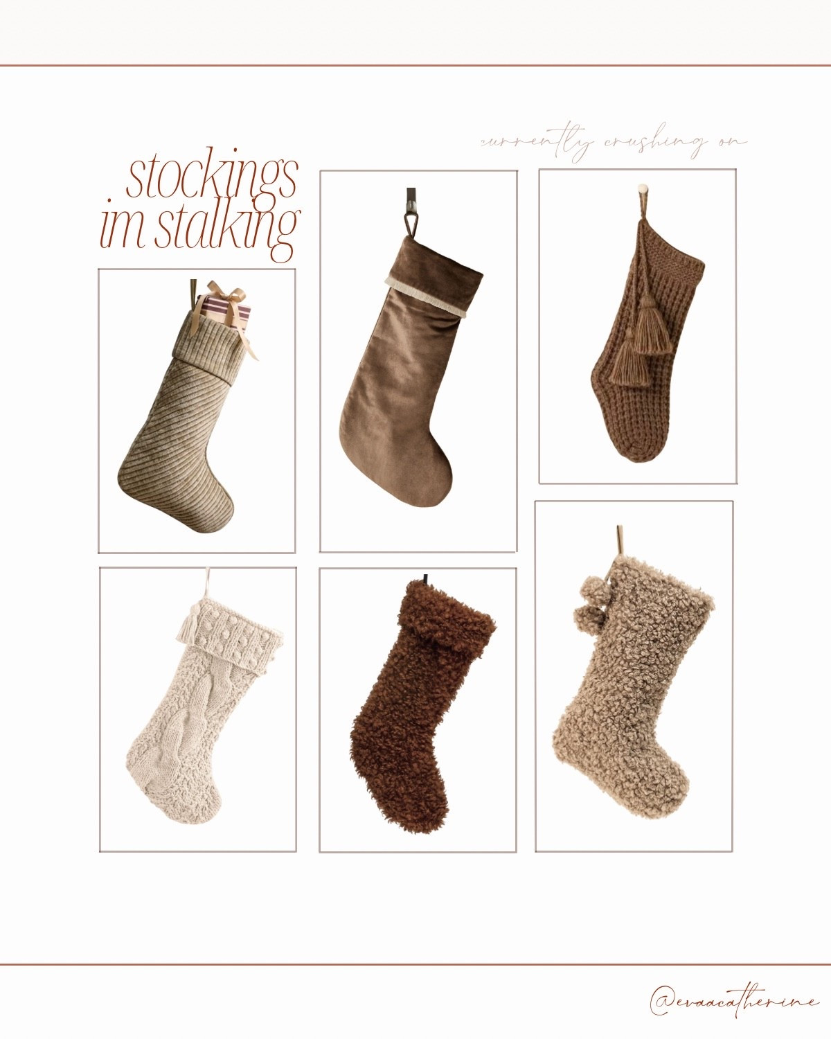 Stockings I’m stalking this season 👀 from boucle to cable knit, every shade of cozy beige you can imagine. Everything’s linked on LTK before they’re gone!

#ltkhome #christmasdecor #neutralchristmas #cozyseason #holidayhomedecor #ltkfinds #casachicollo #ltkholiday #modernchristmas #neutraldecor #stockinginspo #holidaystyle #homedesign #winterdecor #ltkseasonal

#LTKHome #LTKSeasonal #LTKHoliday