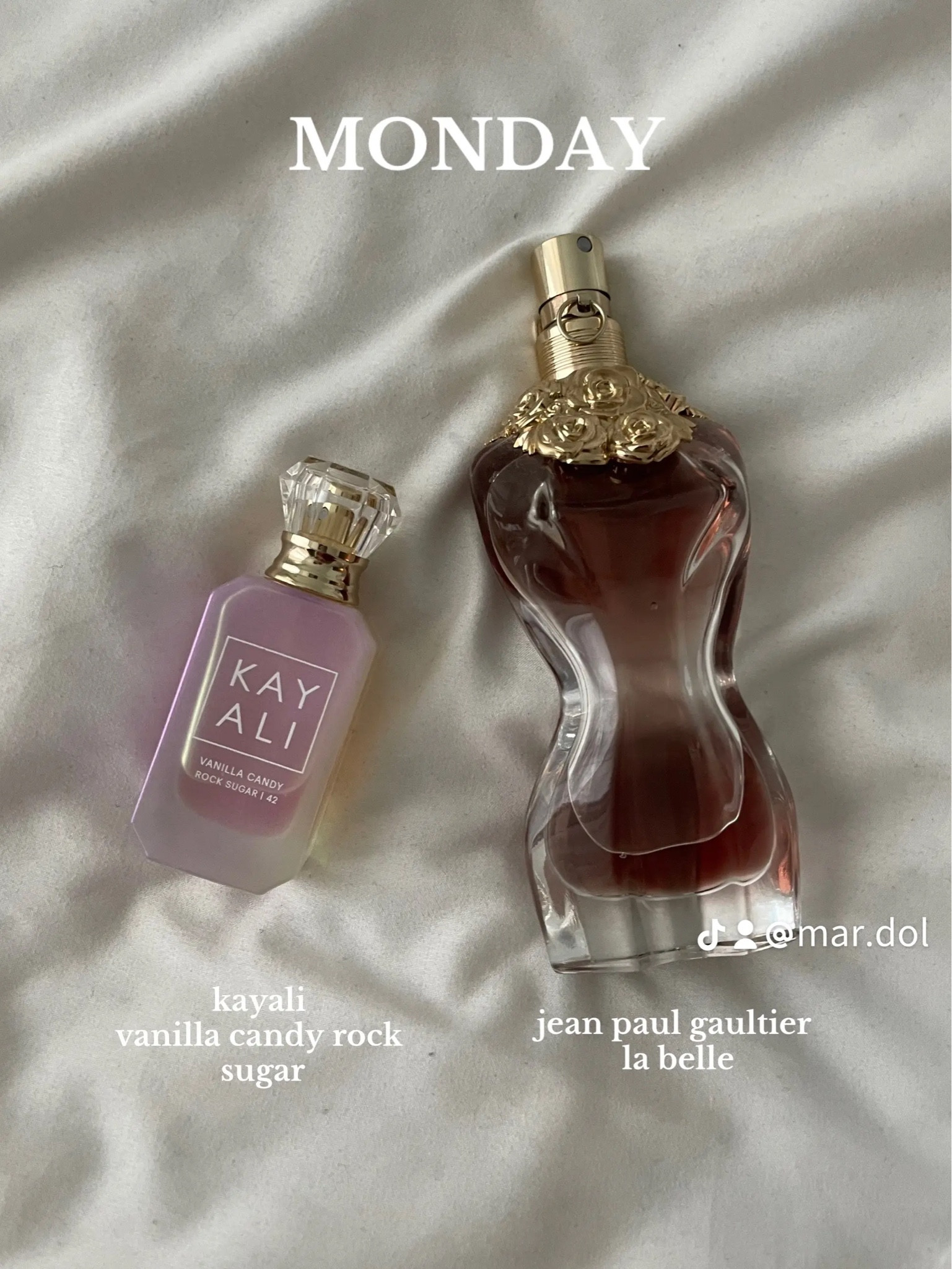 kayali vanilla rock sugar + jpg la belle 