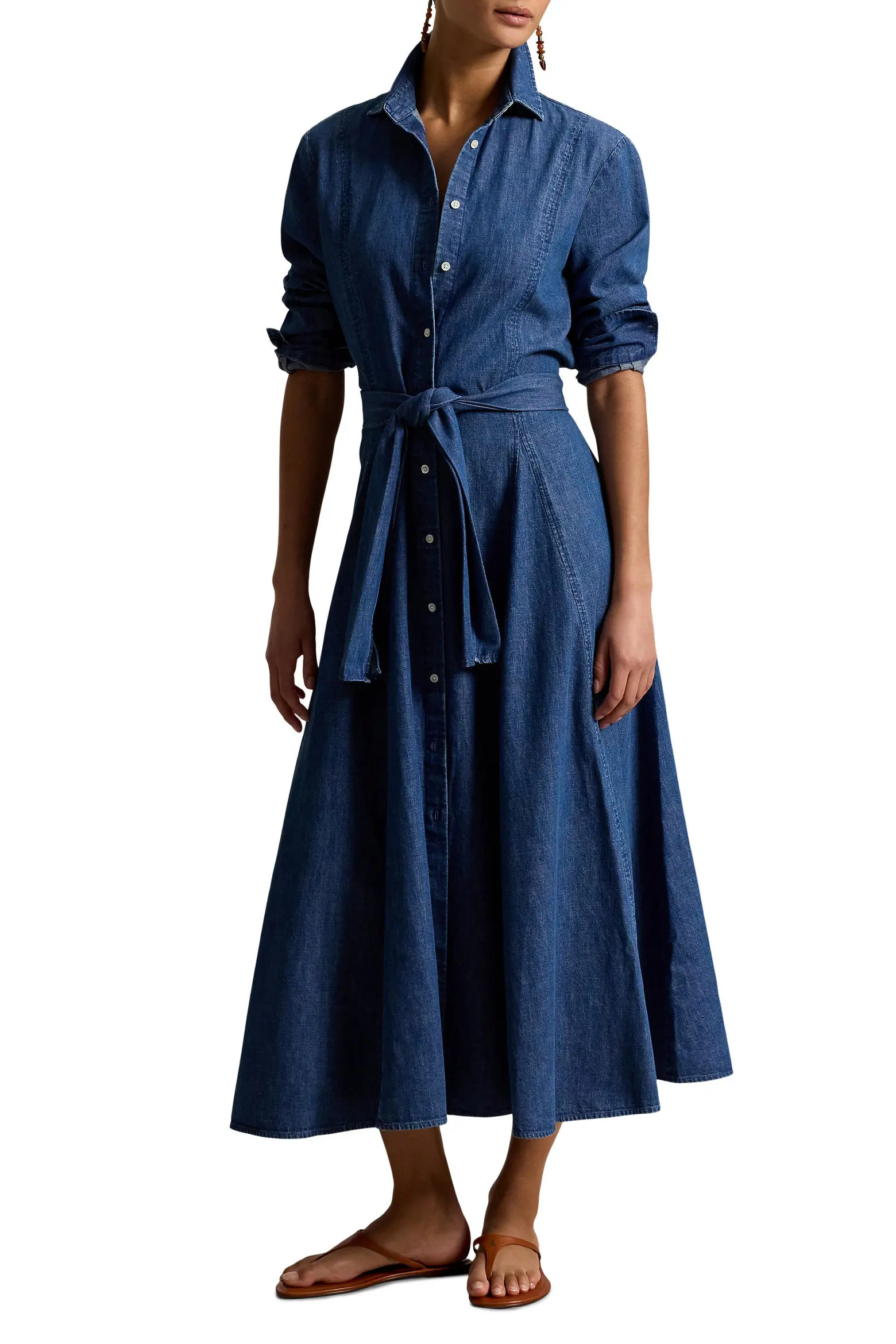 Chambray Tie Waist Shirtdress (Women) | Nordstrom | Nordstrom