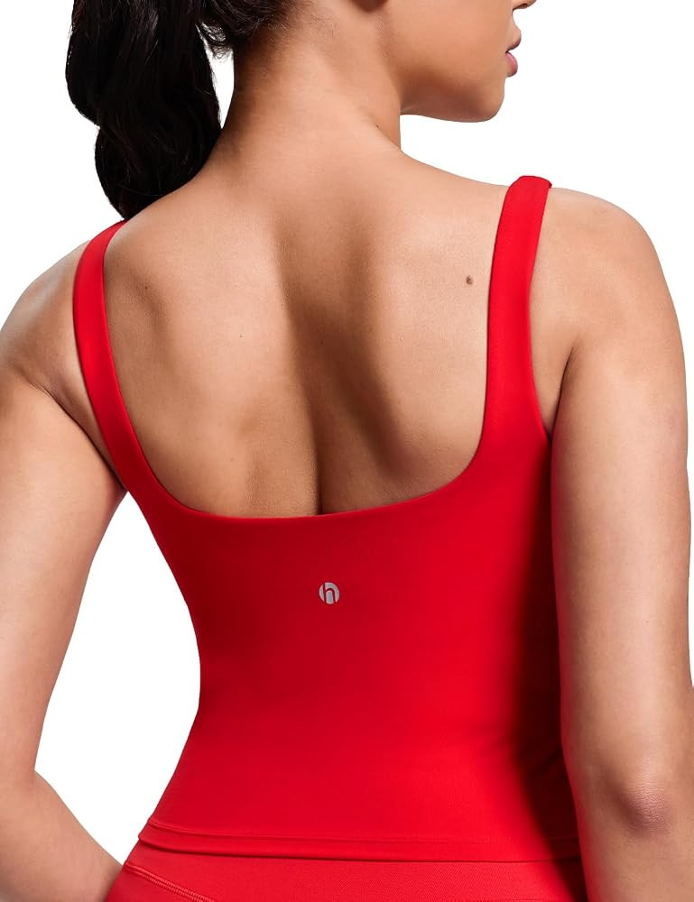 HeyNuts Zeal Bra Womens Scoop Neck Longline Sports Bras, U Back Workout Yoga Crop Tank Tops Padde... | Amazon (US)