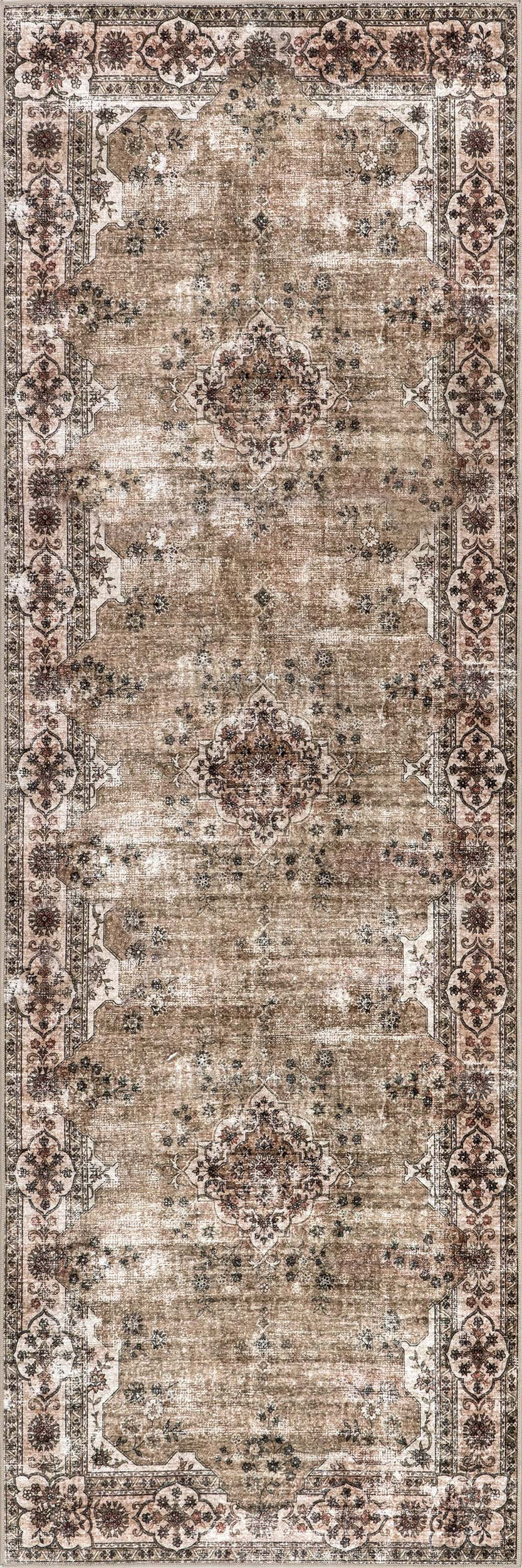 Color: BeigeAudrina Persian Spill Proof Washable Rug | Beige Beige swatchShape: RunnerRectangleRu... | Rugs USA