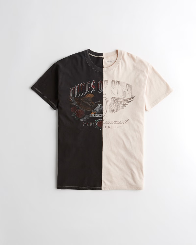 Girls Oversized Vintage Print Graphic Dad Tee | Girls Tops | HollisterCo.com | Hollister (US)