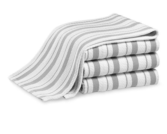 Williams Sonoma Classic Striped Towels, Set of 4, Drizzle Grey | Williams-Sonoma