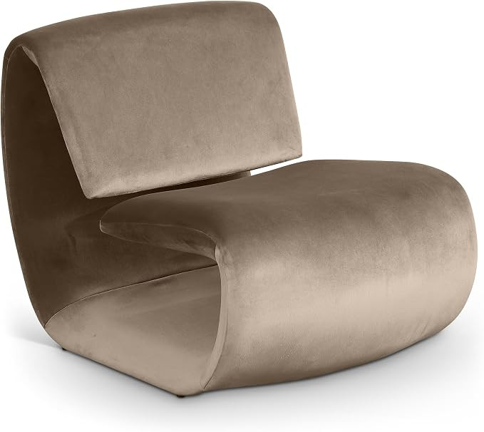 Meridian Furniture 33022Taupe Nouveau Collection Art Deco Accent Chair with Ultra Luxe Taupe 460 ... | Amazon (US)