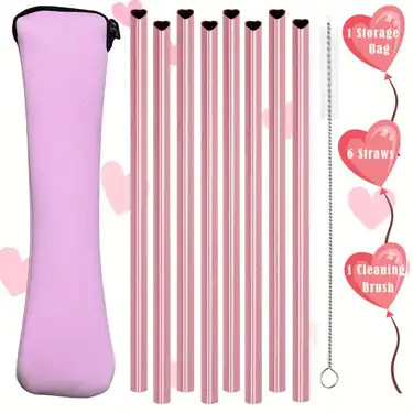 Reusable Straws Gift Sets 304 Stainless Steel Heart shaped - Temu | Temu Affiliate Program