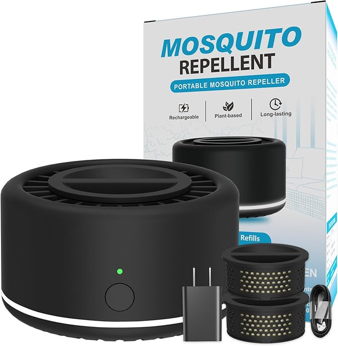 Mosquito Repellent Outdoor Patio, Recharageable Mosquito Repeller 2 Plant-Based Refills, Ready-to... | Amazon (US)