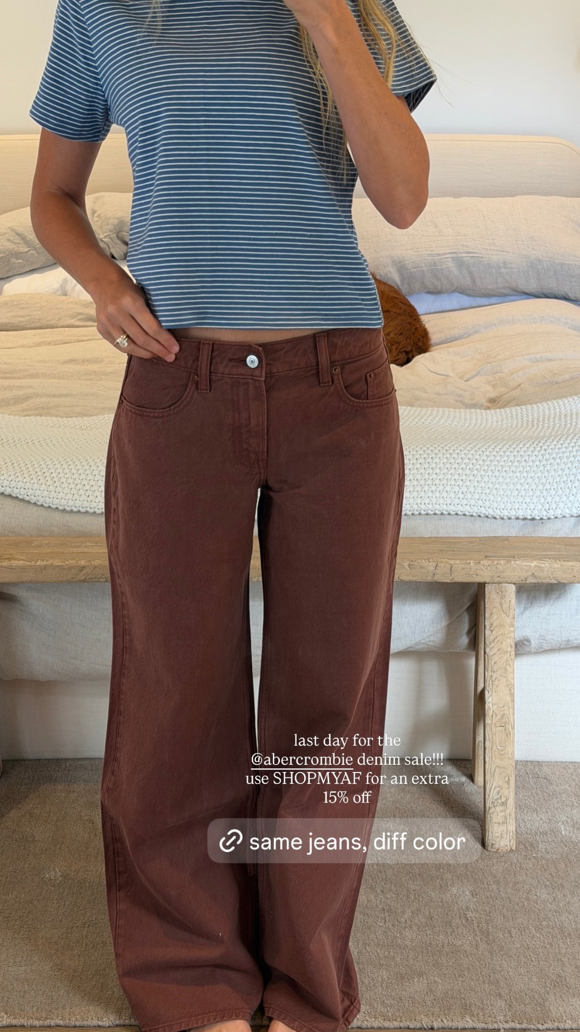 last day for the @abercrombie denim sale!!! use SHOPMYAF for an extra 15% off