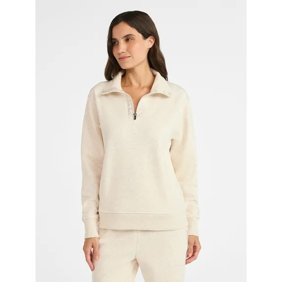 Avia Women's and Women's Plus Fleece Quarter Zip Pullover, Sizes XS-4X | Walmart (US)