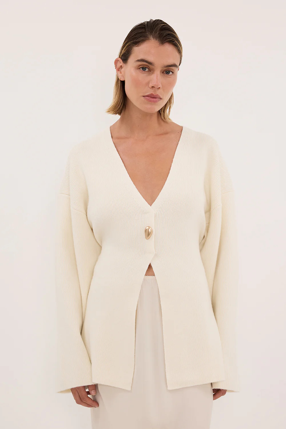 SCOUT CREAM LONG SLEEVE KNIT TOP | DISSH