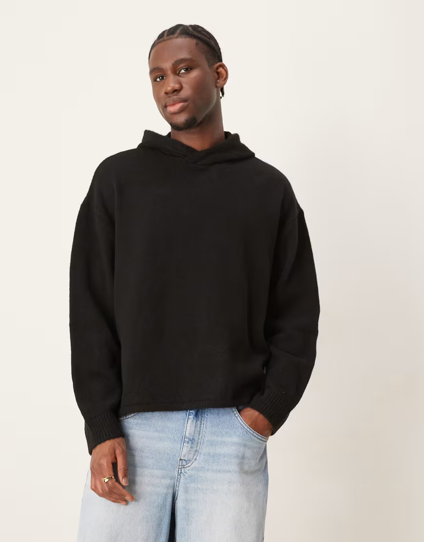 ASOS DESIGN oversized boxy hoodie in black | ASOS (Global)