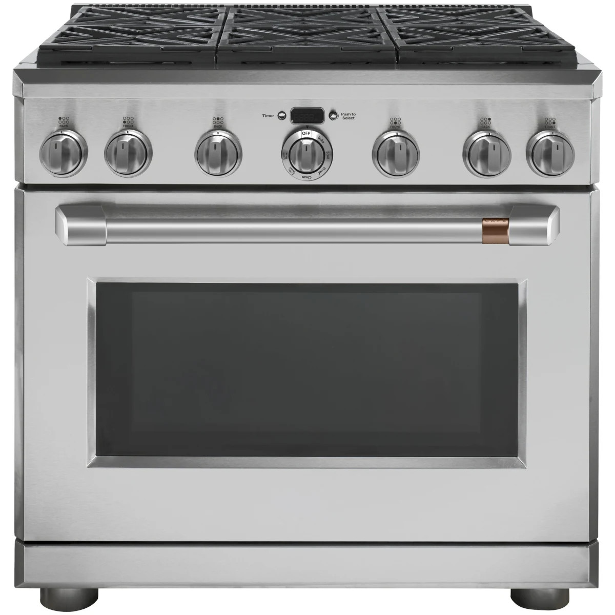 Cafe 36 Inch Wide 6.2 Cu. Ft. Free Standing Gas Range with ConvectionModel: CGY366P2MS1 | Build.com, Inc.