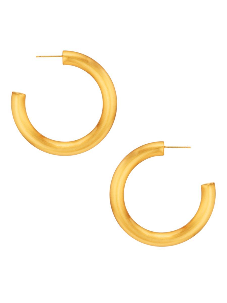 Gold-plated Brushed Hoop Earrings | Saks Fifth Avenue