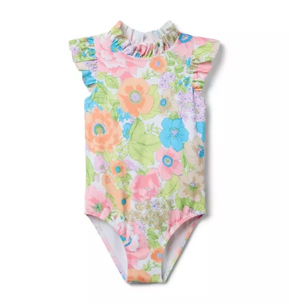 Recycled Floral Ruffle Collar Swimsuit | Janie and Jack