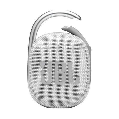 JBL Clip 4 Portable Wireless Bluetooth Waterproof/Dustproof Speaker - White (Renewed) | Amazon (US)