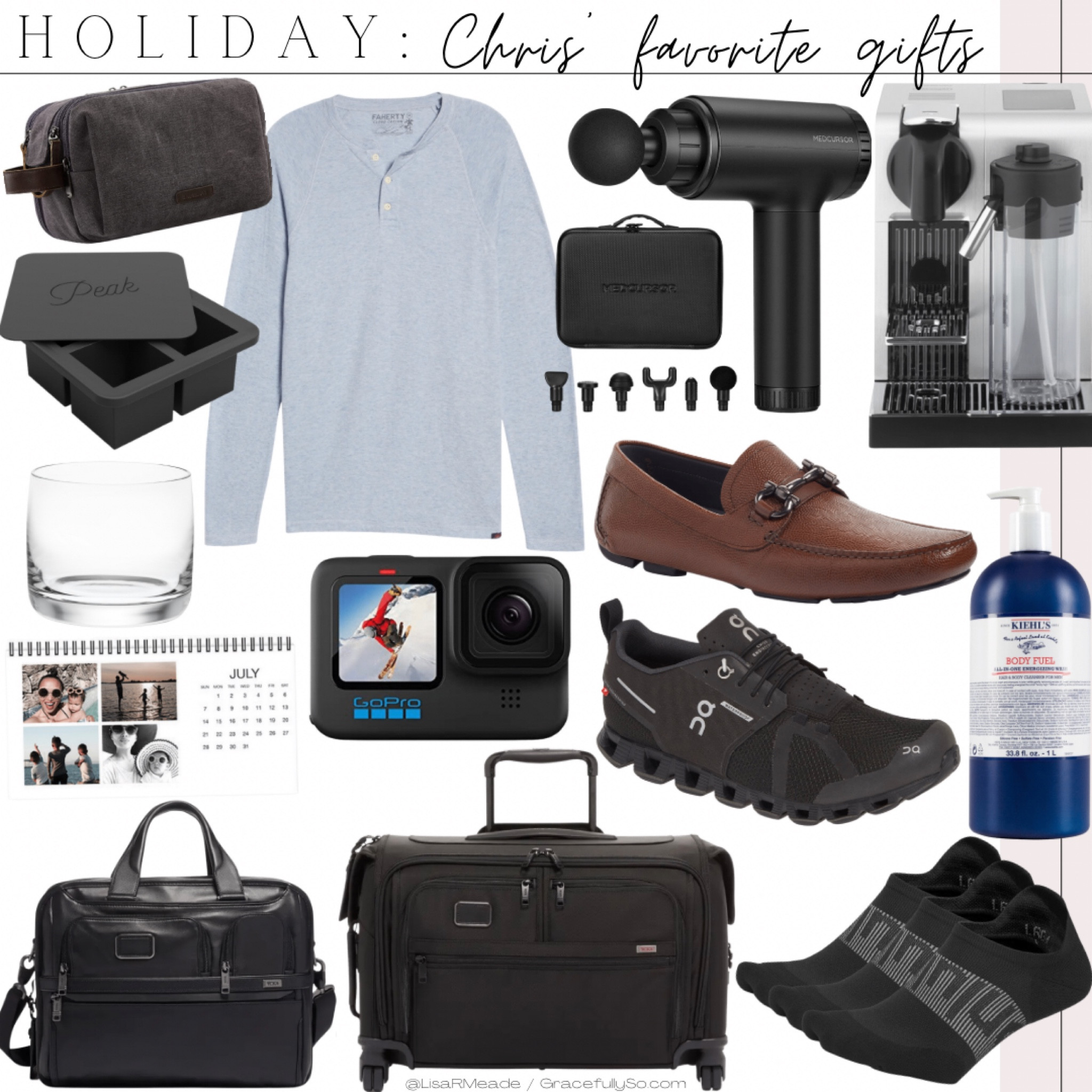 Men’s gift guide - what Chris has enjoyed! 
.
Gift ideas, gift guide, men’s gifts, gift for him, Nordstrom, tumi, lululemon, Faherty, amazon, briefcase, body wash, kiehls, toiletry bag, on running, sneakers, thermal, calendar, personalized gift, Theragun, socks, bar rock, scotch glass

#LTKmens #LTKGiftGuide