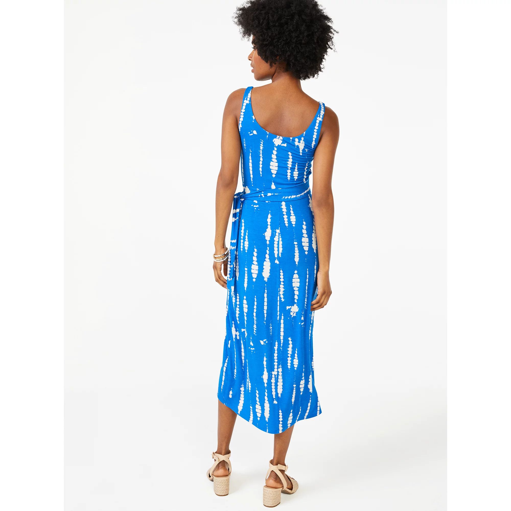 Scoop Women's Printed Sleeveless Midi Wrap Dress | Walmart (US)