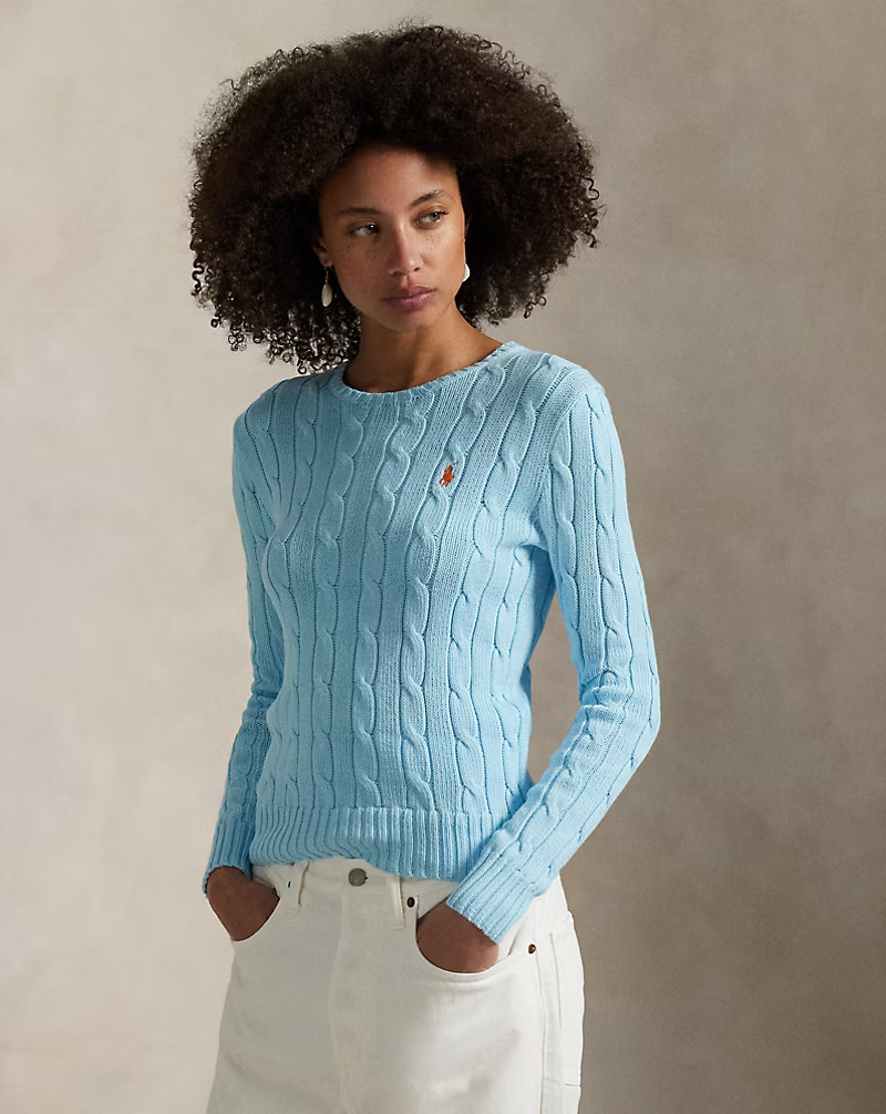 Maglia a girocollo in cotone a trecce | Ralph Lauren (IT)