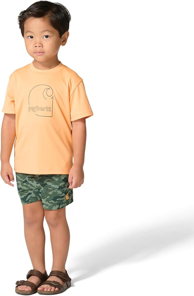 Carhartt Baby Boys' 2-piece Short Sleeve Sun Defender® Force® Shirt & Woven Short Set | Amazon (US)