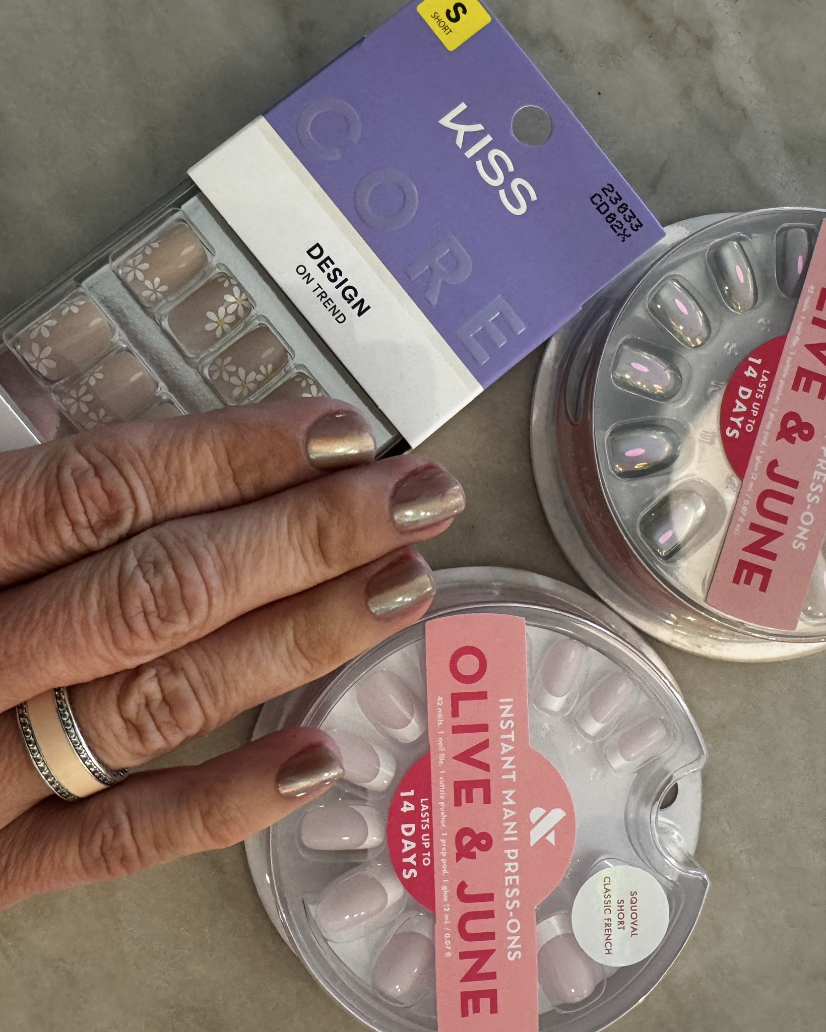 I had never liked fake nails but at $10-$15 price points and this super easy brush on glue, it’s a game changer. I no longer waste an hour for a manicure that’s going to chip in 3 days. I just trim them down to a more natural length!
#nails
#nailart
#targetfinds 

#LTKSeasonal #LTKBeauty #LTKselfcare