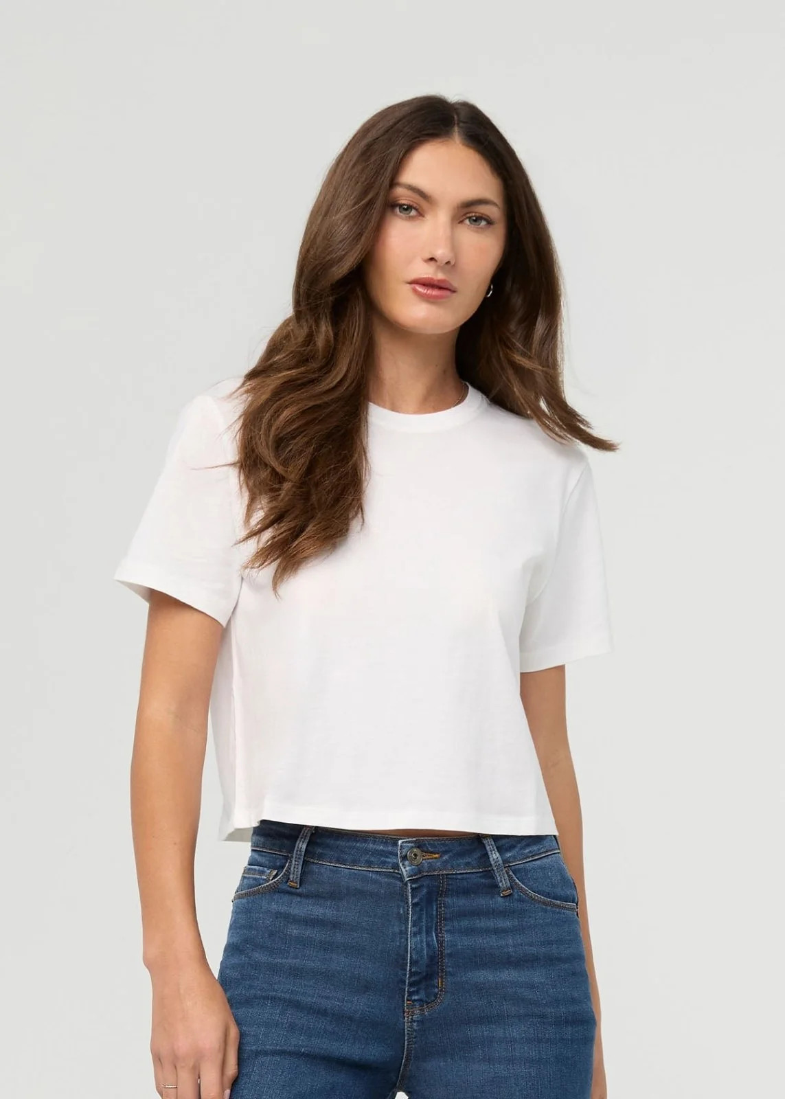 PurePima Boxy Tee - White | DUER