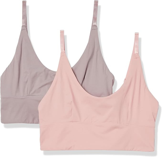 Amazon Essentials Women's 2-Pack All Way Stretch Longline Bralette | Amazon (US)