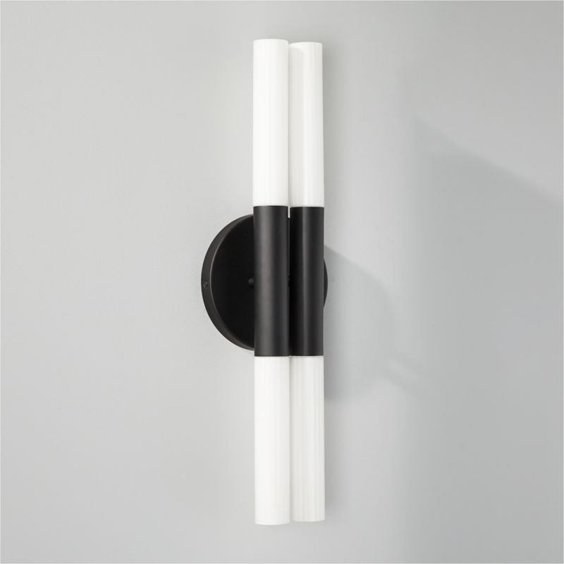 Bella Fluted Black Wall Sconce | CB2 | CB2