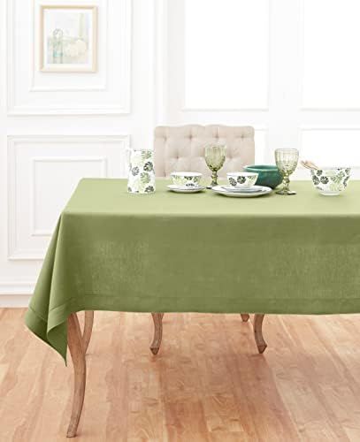 Solino Home Linen Tablecloth 60 x 108 Inch – Moss Green, 100% Pure Linen Rectangle Tablecloth f... | Amazon (US)