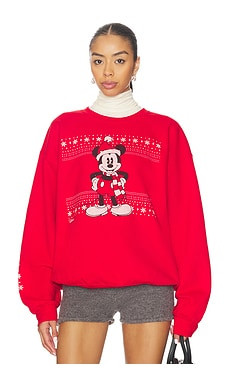 Junk Food Winter Wear Mickey Sweatshirt in Red from Revolve.com | Revolve Clothing (Global)