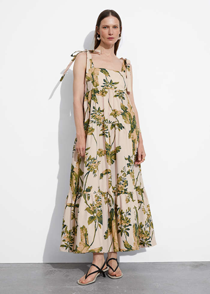 Tiered Tie-Strap Midi Dress | & Other Stories US