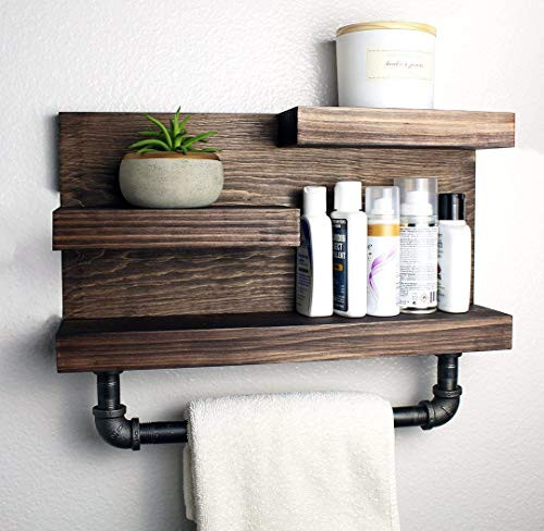 Bathroom Shelf with Industrial Farmhouse Towel Bar, Country Rustic Storage, Modern Farmhouse, Apa... | Amazon (US)