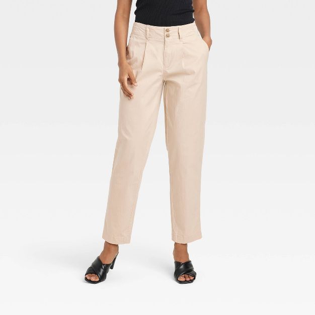 Women's Pleat Front Tapered Chino Pants - A New Day™ | Target