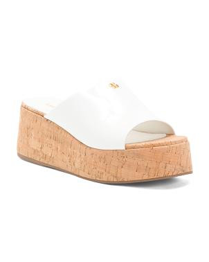 Handmade In Brazil Patent Leather Charli Wedge Mule Sandals | TJ Maxx