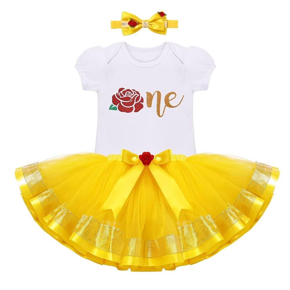 Baby Girl 1st Birthday Outfit Princess One Cosplay Character Romper Tutu Dress Photoshoot Party C... | Amazon (US)