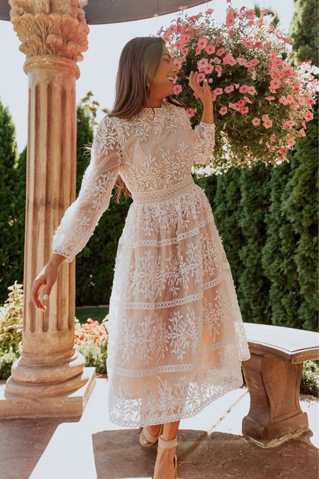 Ivy City white lace with champagne lining midi dress. Matching dress for little girls available too. 




SICILY DRESS - CHAMPAGNE LINING, wedding guest dress, lace dress, ivy city co dress, bridal dress, bridal shower dress, engagement dress, rehearsal dinner dress, 

#LTKparties #LTKwedding

#LTKWedding #LTKSeasonal #LTKParties