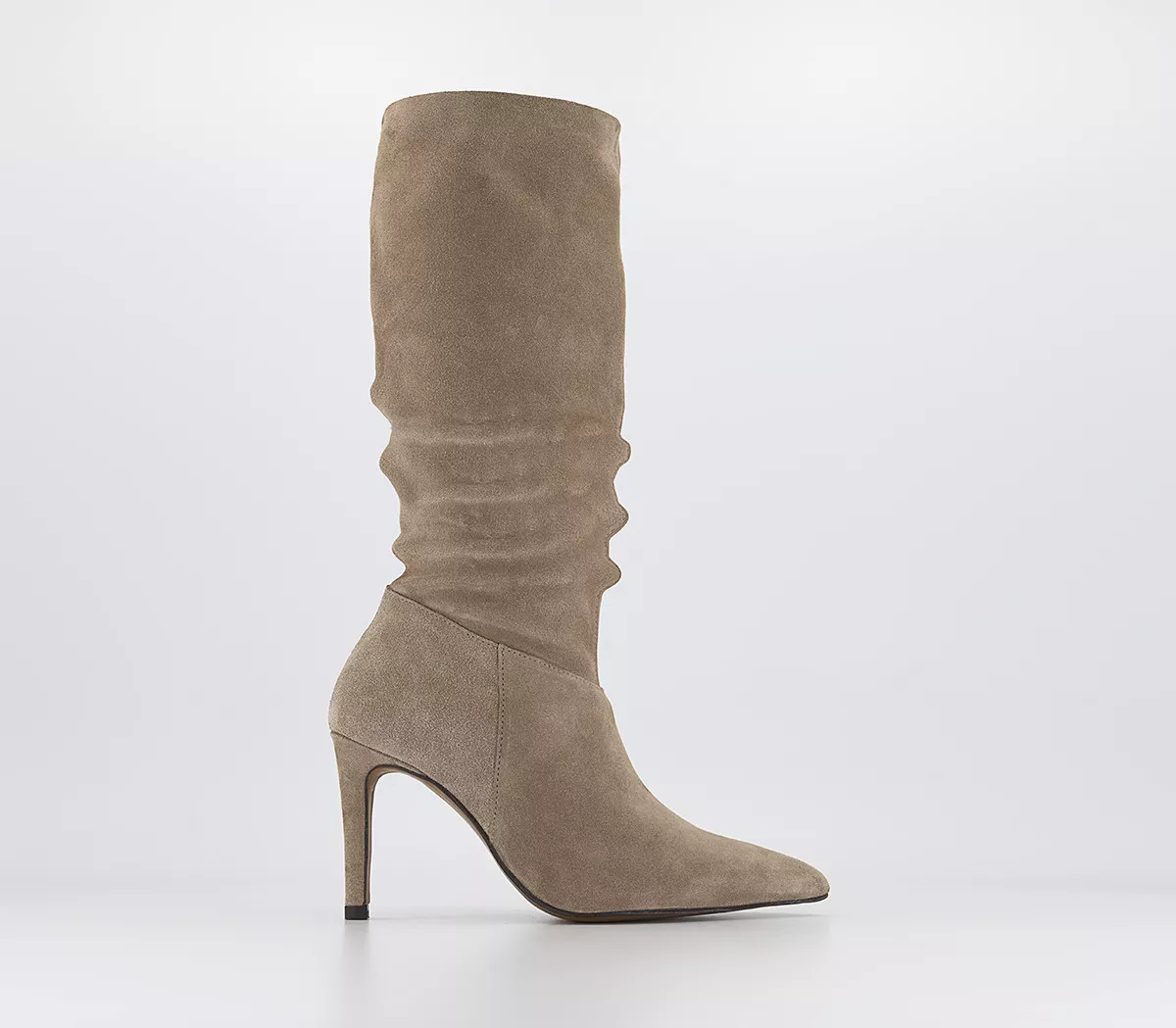 Office
								Kiki Ruch Leg Knee Boots
								Grey Suede | OFFICE London (UK)