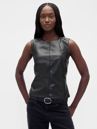 Vegan Leather Shell Tank Top | Gap (US)